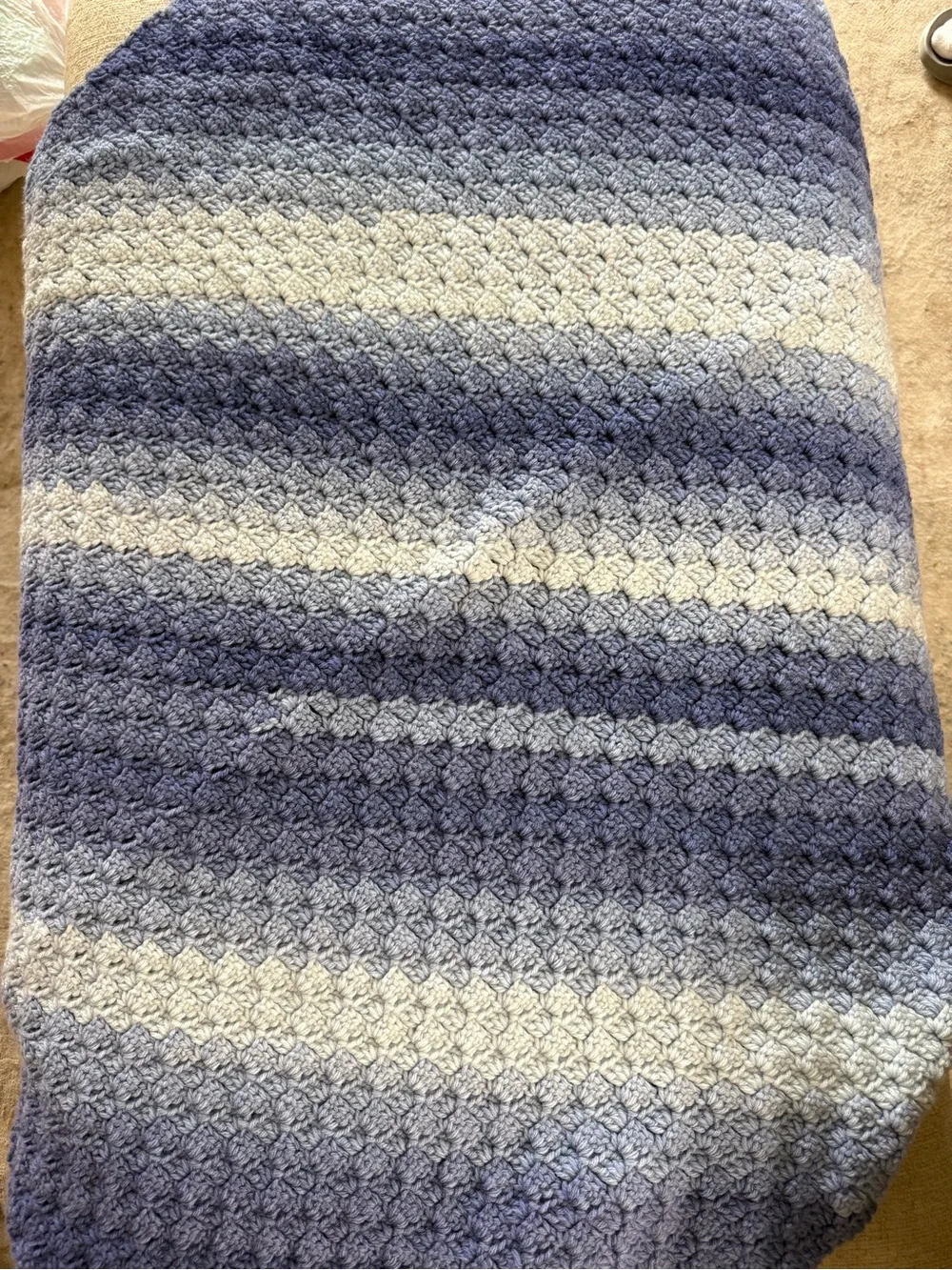 Blue purple hombre afghan